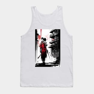 Ink Painting of A Japanese Kenshi Tank Top